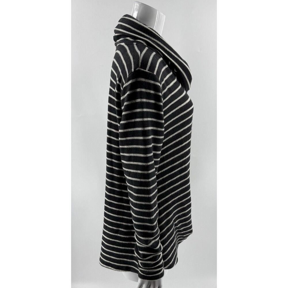 Maurices Womens Gray White Stripe Sweater Size XL Cowl Neck Knot Hem Pullover - Picture 4 of 7
